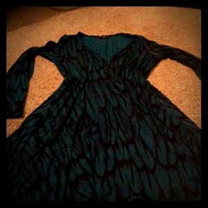 A blue and black dress